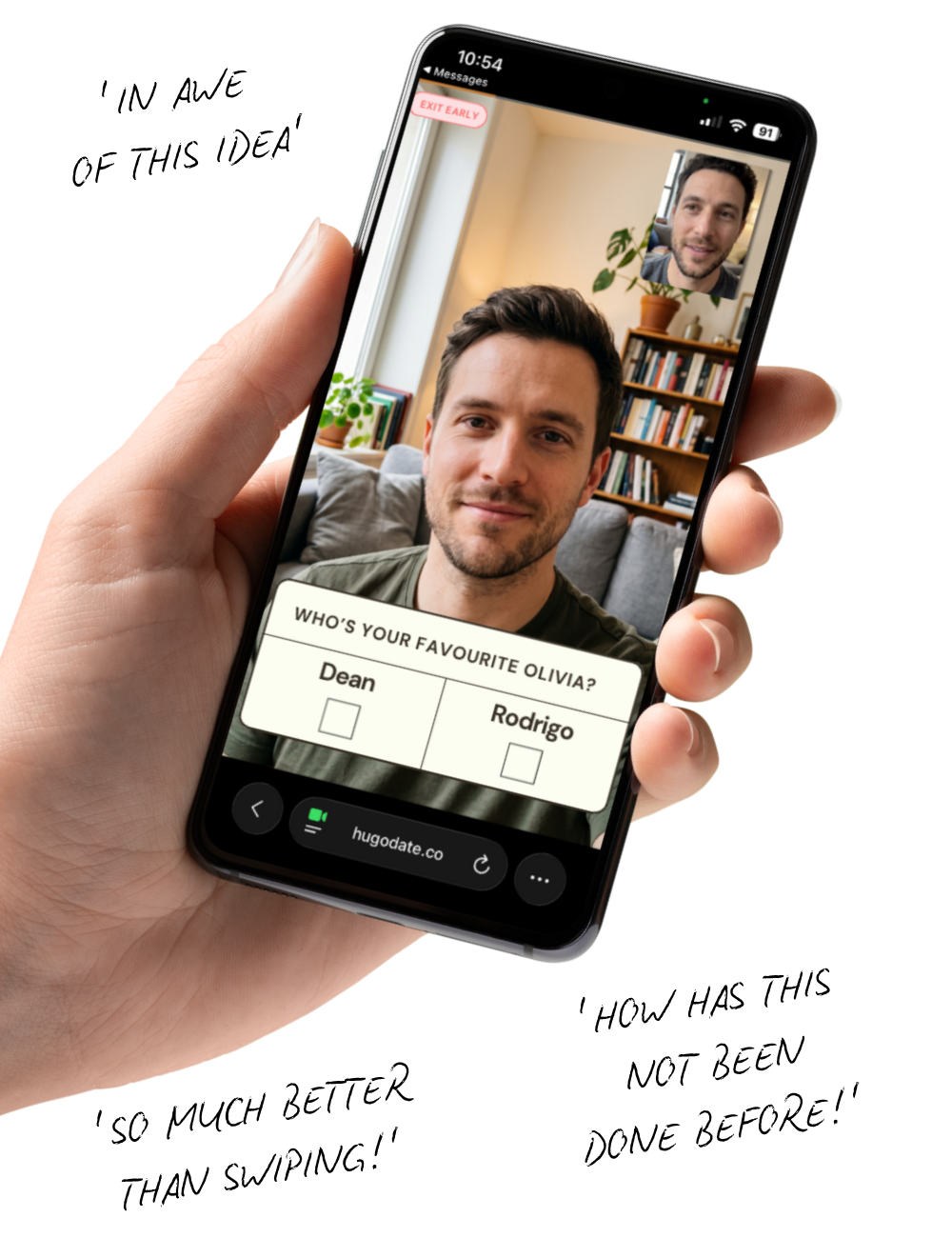 Hugo video date on phone