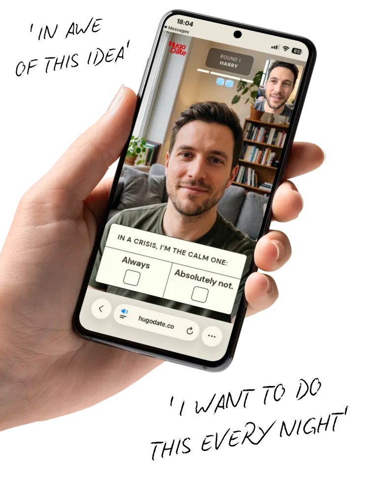 HugoDate video date on phone
